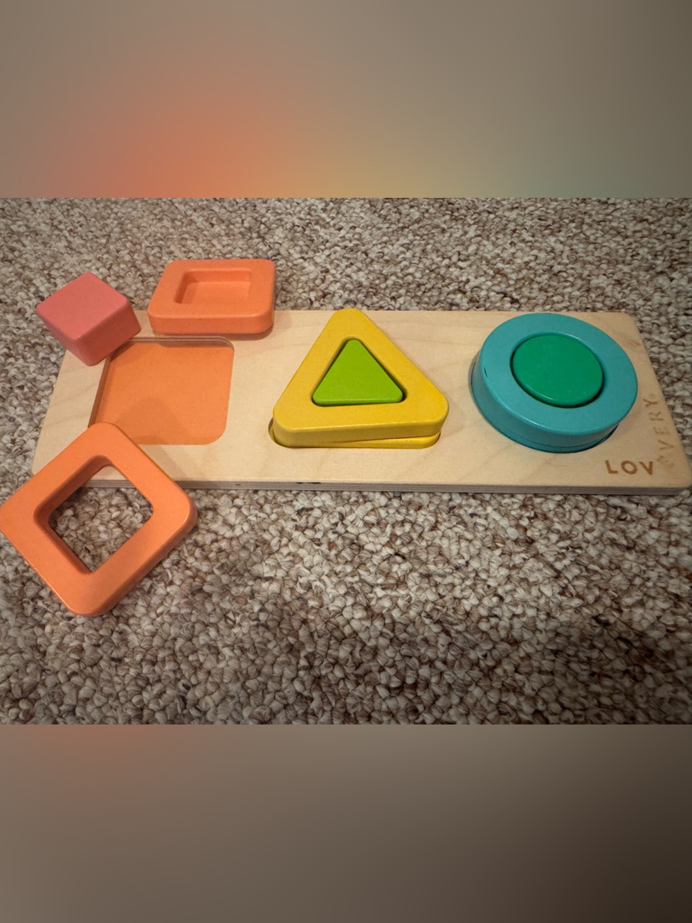 Lovevery Wooden Geo Shape Nesting Puzzle Toy